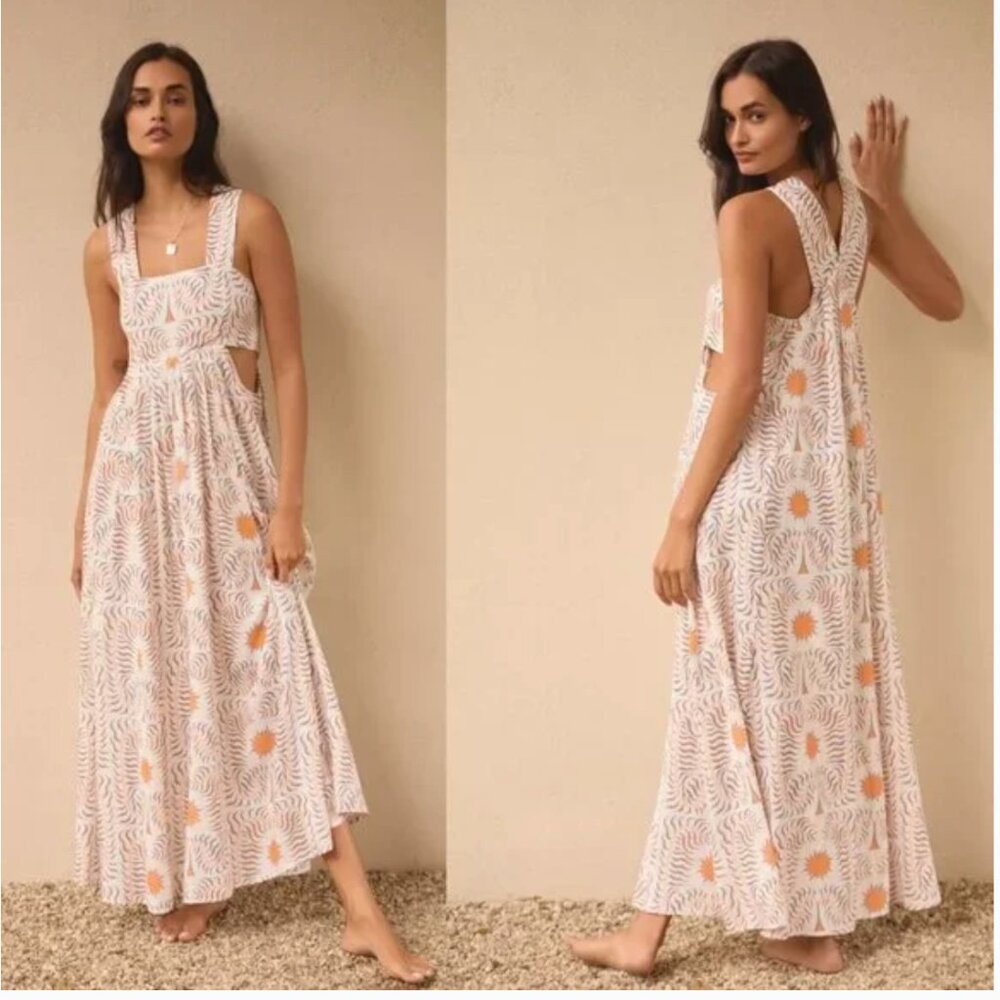 Anthropologie The Tigre Indigo Piper Bandeau Cutout Maxi Dress XS NWT - Picture 1 of 9